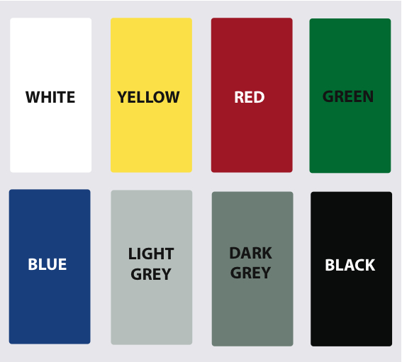Colour selection for rigid foil 0,2 mm